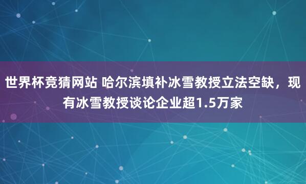 世界杯竞猜网站 哈尔滨填补冰雪教授立法空缺，现有冰雪教授谈论企业超1.5万家