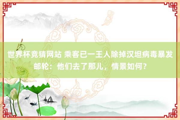 世界杯竞猜网站 乘客已一王人除掉汉坦病毒暴发邮轮：他们去了那儿，<a href=
