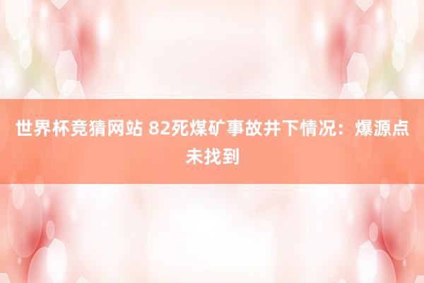 世界杯竞猜网站 82死煤矿事故井下情况：爆源点未找到