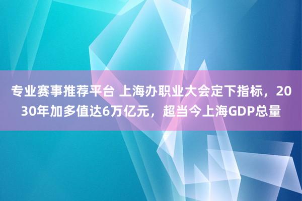 专业赛事推荐平台 上海办职业大会定下指标，2030年加多值达6万亿元，超当今上海GDP总量