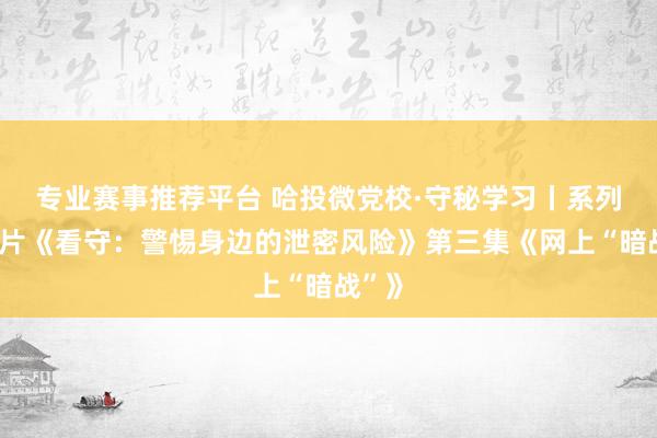 专业赛事推荐平台 哈投微党校·守秘学习丨系列记录片《看守：警惕身边的泄密风险》第三集《网上“暗战”》