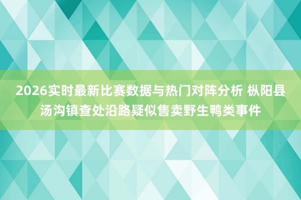 2026实时最新比赛数据与热门对阵分析 枞阳县汤沟镇查处沿路疑似售卖野生鸭类事件
