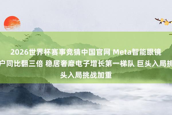 2026世界杯赛事竞猜中国官网 Meta智能眼镜日活用户同比翻三倍 稳居奢靡电子增长第一梯队 巨头入局挑战加重